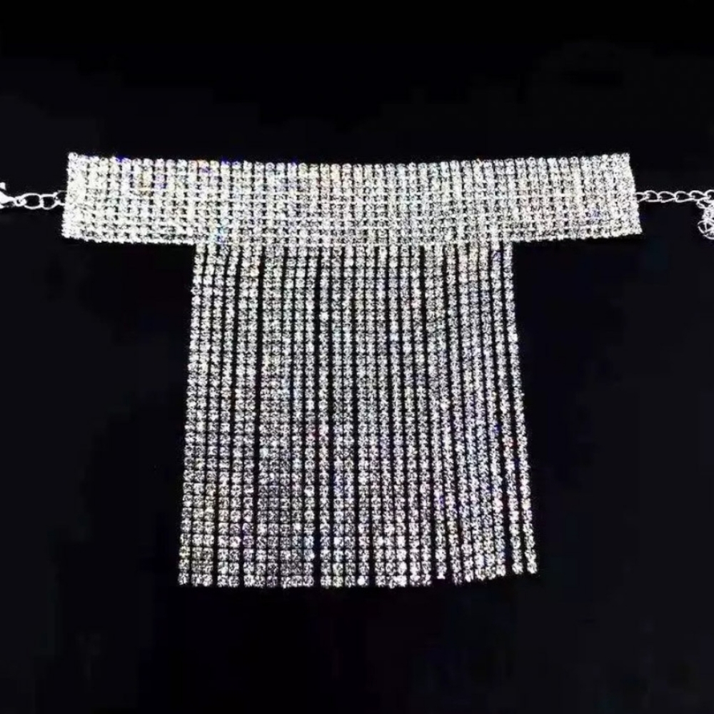 ๐2 Luxury Rhinestone Frindge Tassel Anklets - Picture 3 of 7